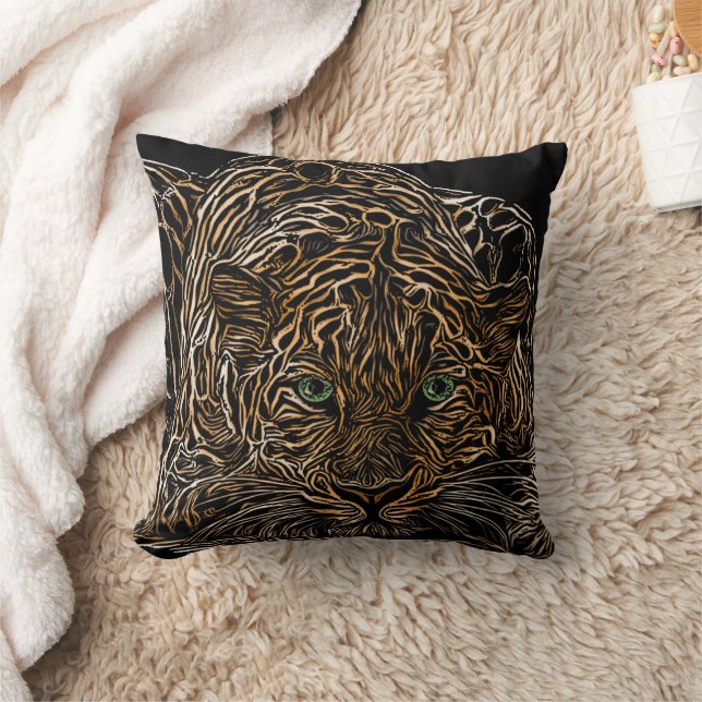 Cheetahs Burnt Wood Effet coussin et (Couverture)