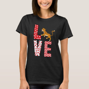 Cheetahs Valentines Day Love Valentine Cute Hearts T-Shirt