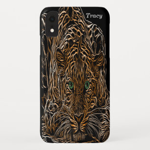 Cheetahs wild cat in the forest wood effect iPhone XR case