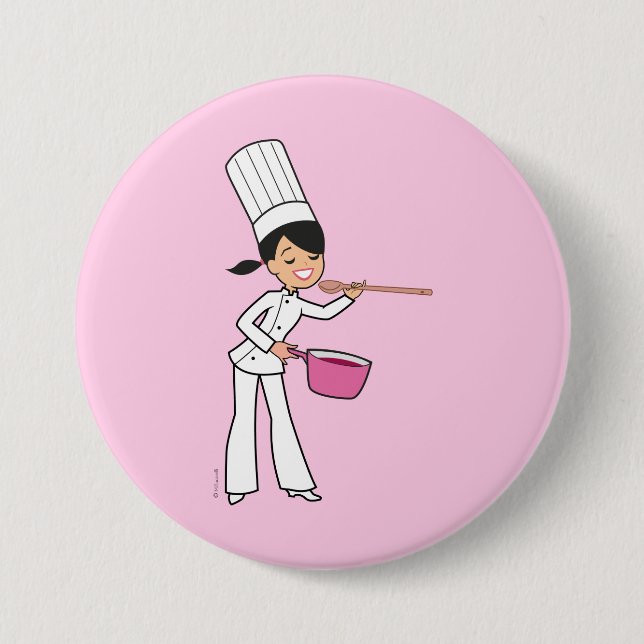 Chef 3 Inch Round Button (Front)