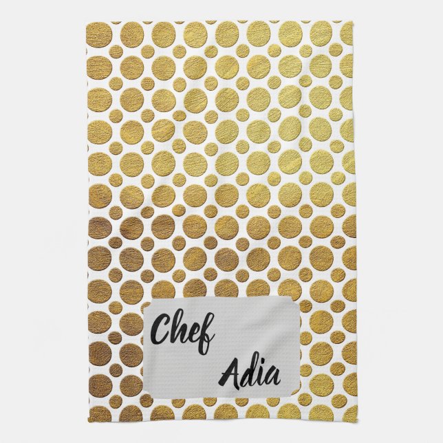 Chef Adia apron with decorative patern Kitchen Towel (Vertical)
