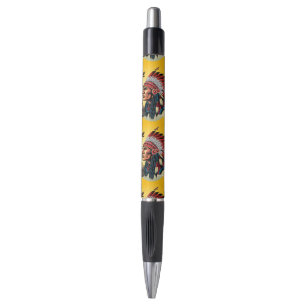Chef amérindien du paysage sauvage Stylo à coucher