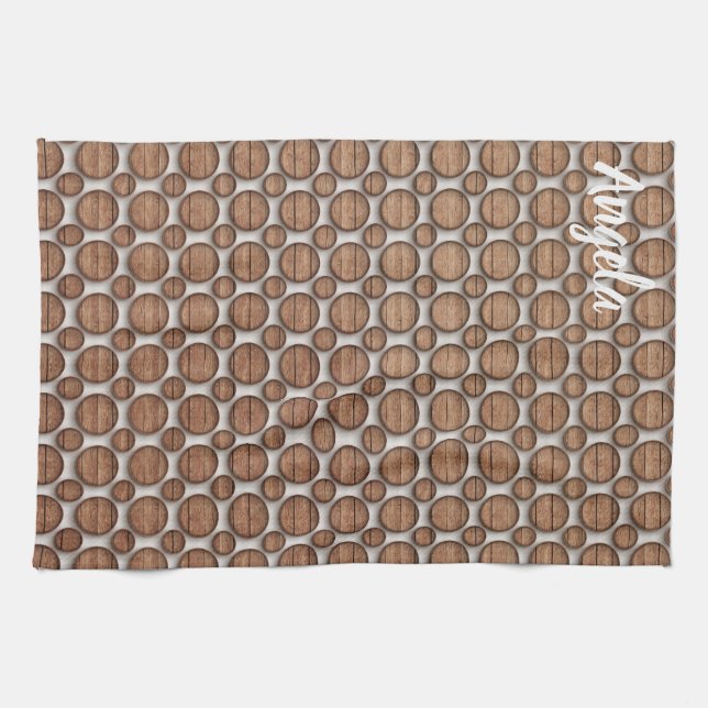 Chef  Angela with decorative patern Kitchen Towel (Horizontal)