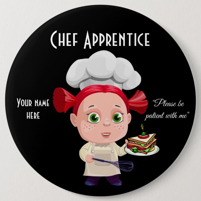 Chef Apprentice , 6 Inch Round Button (Front)