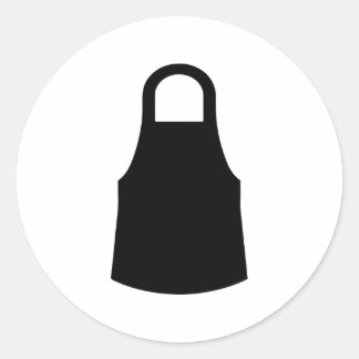 Chef apron silhouette classic round sticker