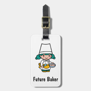 Chef/ Baker Girl in Apron cooking Luggage Tag
