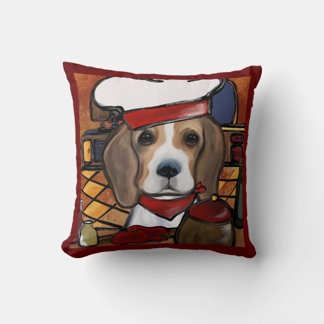 CHEF BEAGLE  THROW PILLOW (Front)