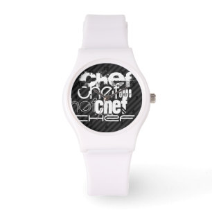 Chef; Black & Dark Grey Stripes Watch