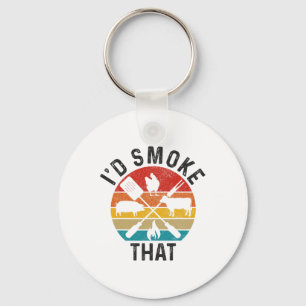 Chef Butcher Bbq I'd Smoke That Funny Father's Day Keychain