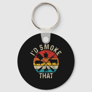 Chef Butcher Bbq Id Smoke That Funny Fathers Day V Keychain