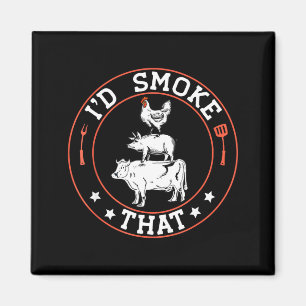 Chef butcher bbq smoker smoke that barbecue magnet