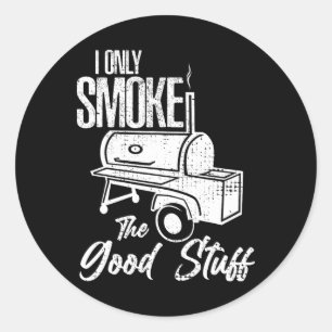 Chef Butcher Cook Bbq Smoke That Cow Beef Funny Sm Classic Round Sticker