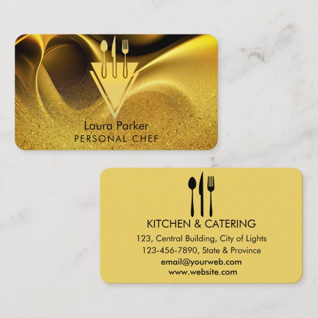 Chef Catering Restaurant Kitchen Tools Personal Business Card (Front/Back)