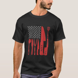 Chef - Chef Knife American Flag Patriotic Us Flag T-Shirt