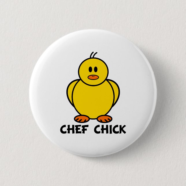 Chef Chick 2 Inch Round Button (Front)