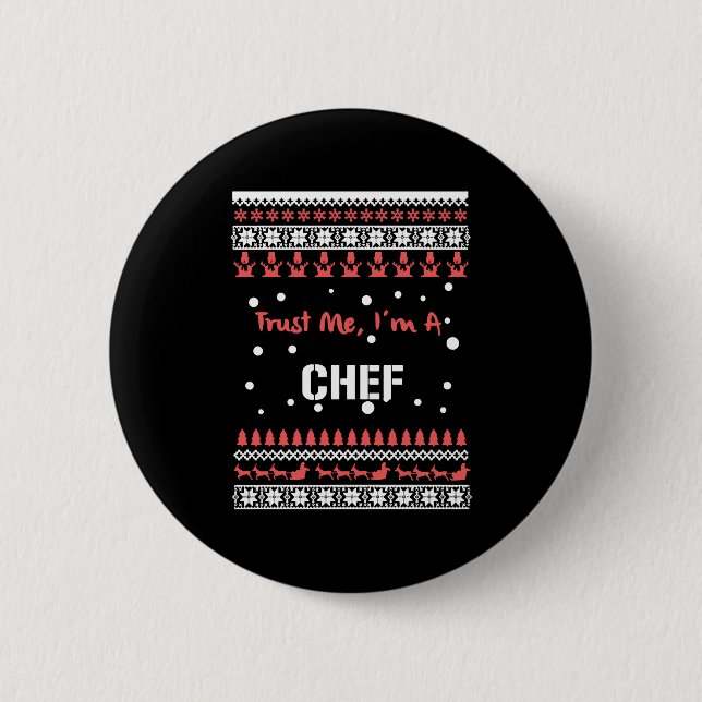 Chef Christmas Shirts 2 Inch Round Button (Front)