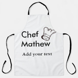 Chef cook add name text men kitchen bakery  apron