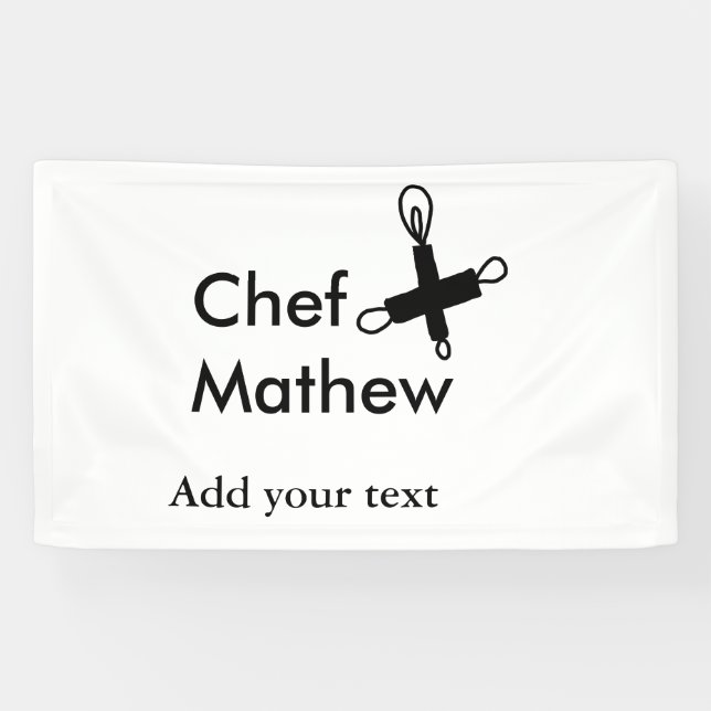 Chef cook add name text men kitchen bakery  banner (Horizontal)