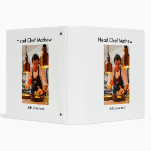 Chef cook add name text men kitchen bakery  binder