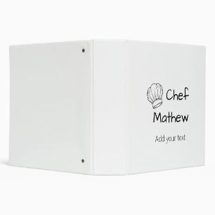 Chef cook add name text men kitchen bakery  binder