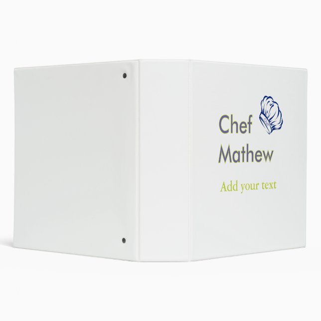 Chef cook add name text men kitchen bakery  binder (Background)
