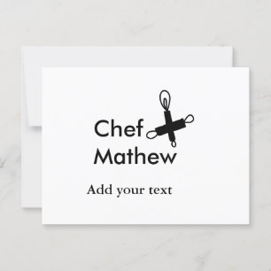 Chef cook add name text men kitchen bakery  postcard