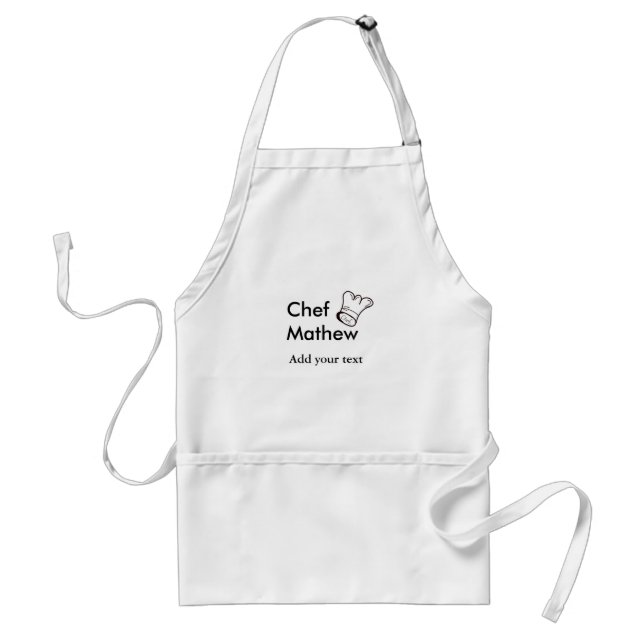 Chef cook add name text men kitchen bakery  standard apron (Front)