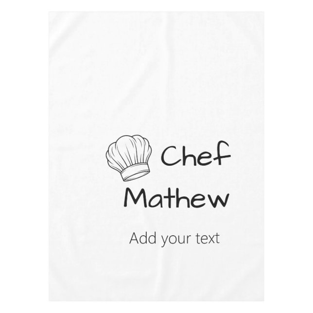 Chef cook add name text men kitchen bakery  tablecloth (Front)
