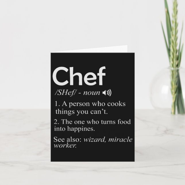 Chef Cook Bbq Funny Tee Cool Cooking Love Perfect  Card (Front)