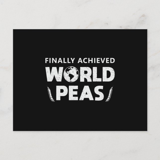 Chef Cook Cooking Finally Achieved World Peas Gift Postcard (Front)