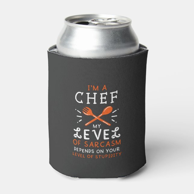 Chef Cook Funny Gift Can Cooler (Can Front)