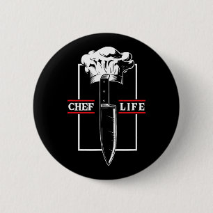 Chef Cook Life Knife Restaurant Cooking Food Culin 2 Inch Round Button