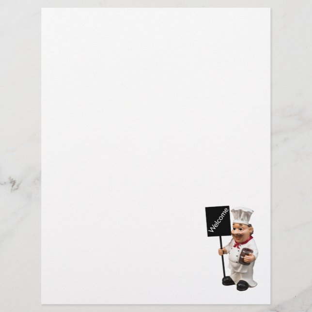 Chef cook - WELCOME menu card (Front)