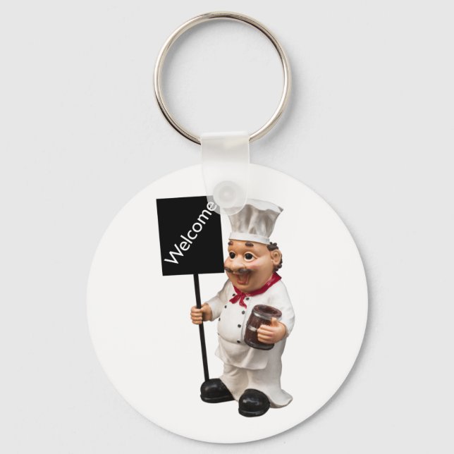 Chef cook - WELCOME menu card Keychain (Front)