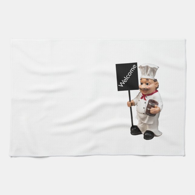 Chef cook - WELCOME menu card Kitchen Towel (Horizontal)