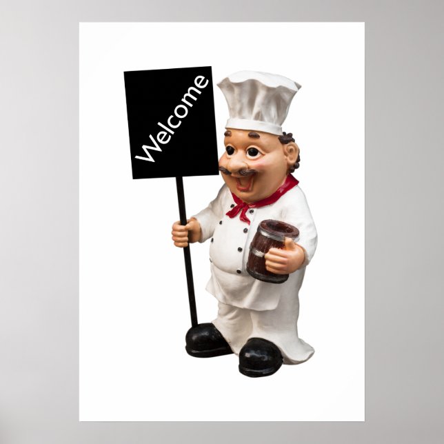 Chef cook - WELCOME menu card Poster (Front)