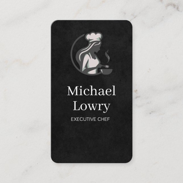 Chef Cooking Logo | Restaurant  Business Card (Front)