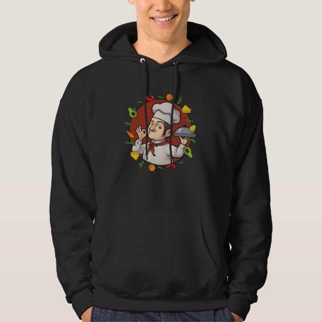 Chef Cooking Restaurant Food Cook Hoodie (Front)