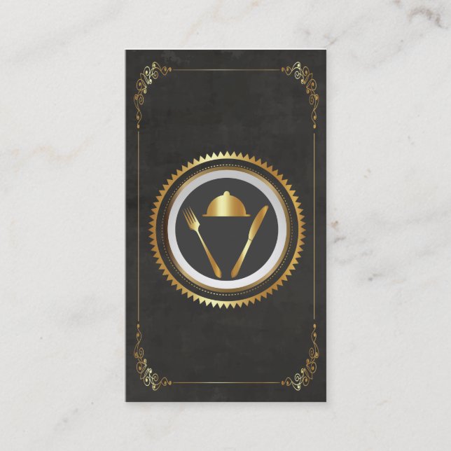 Chef, couvrant l'or de carte de restauration (Devant)