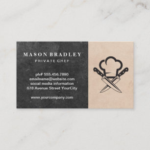 Chef Cross Knives Logo Business Card