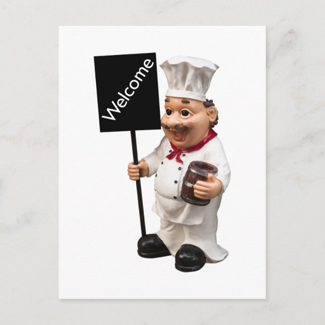 Chef cuisinier - Carte de menu BIENVENUE (Devant)