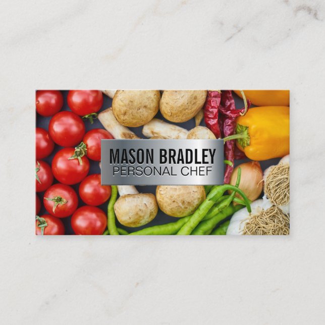 Chef | Culinary Arts | Produce Vegetables Business Card (Front)