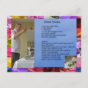 Chef David's Cheese Fondue Recipe Postcard
