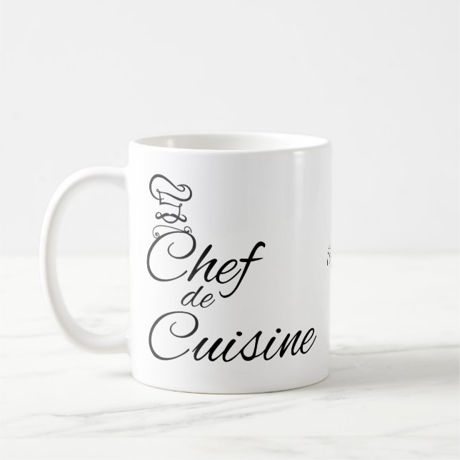 Chef de Cuisine Customizable Name Coffee Mug (Left)