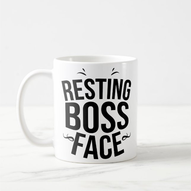 Chef de repos drôle de directeur de tasse de café (Gauche)