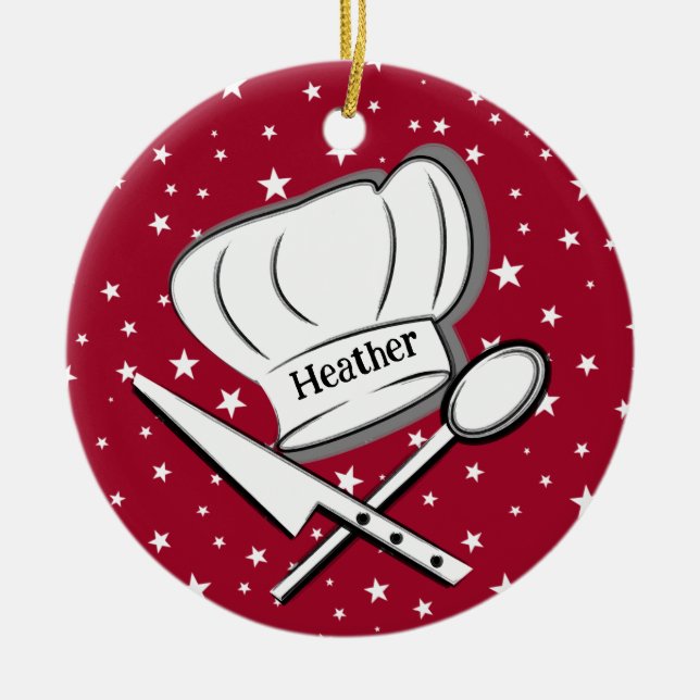 Chef Design Ornement en céramique (Devant)