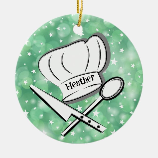 Chef Design Ornement en céramique (Devant)