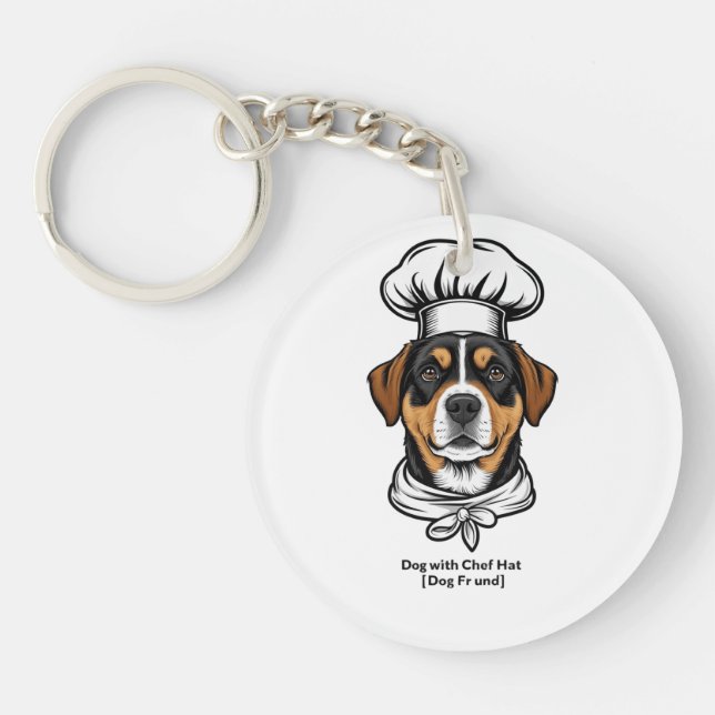 Chef Dog Vibes Keychain (Front)