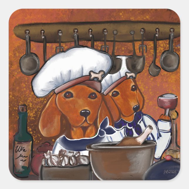 CHEF DOXIES SQUARE STICKER (Front)