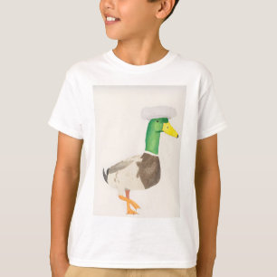 Chef Duck Watercolor bird art T-Shirt